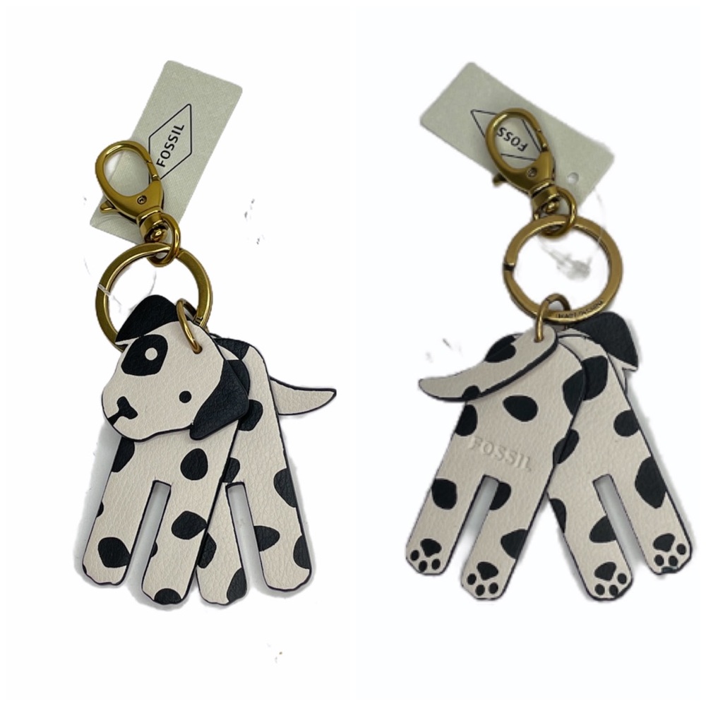 Fossil Sofia Key Dalmatian Key Chain, White, black - Picture 6 of 6